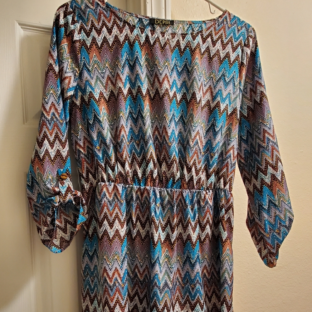 Multi-color print dress